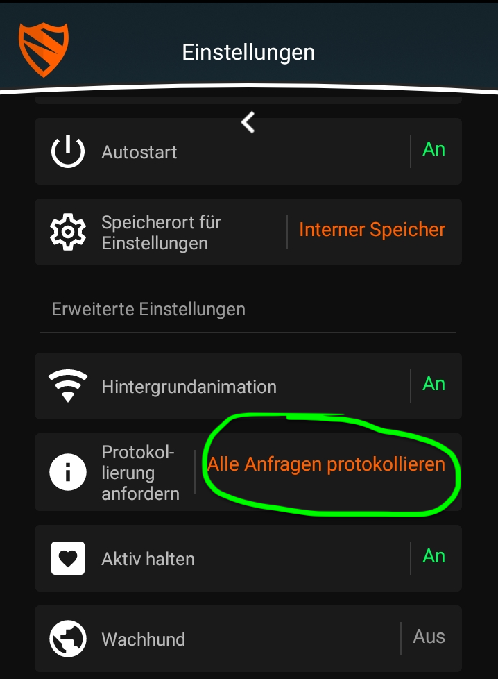 Alle Anfragen werden protokolliert